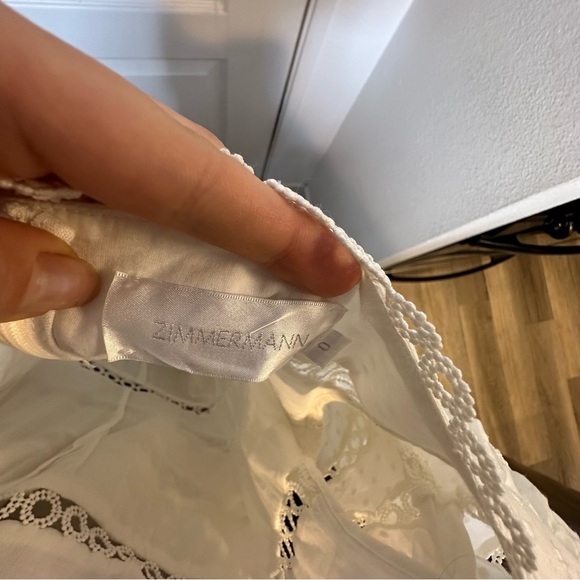 ZIMMERMANN Bowie Contour Hailspot Dress In White Sz0 /US 4 - Picture 4 of 6